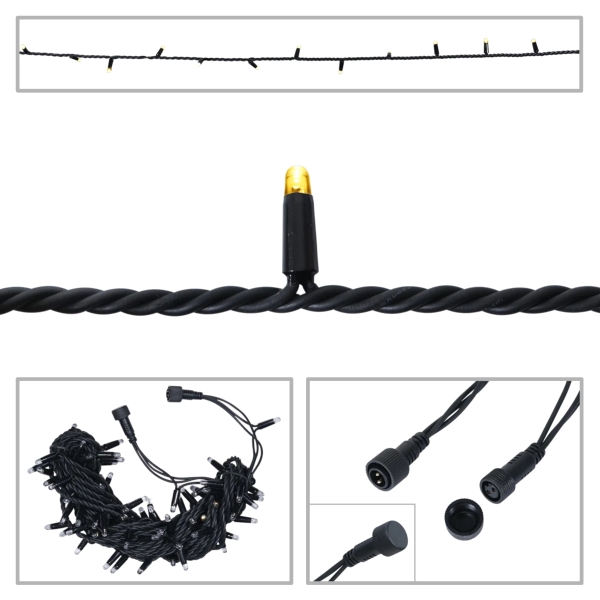 elumen8 Rubber Connectable, Dimmable LED String Light, IP65 - Warm White/Cool White Flash - 10M