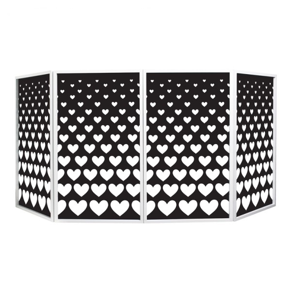 Equinox Foldable DJ Screen Lycra - Heart Design (Set of 4)