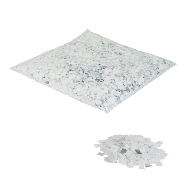 Equinox Loose Confetti 10 x 10mm - White and Silver Metallic 1kg