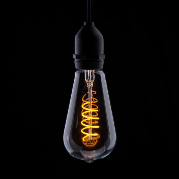 Prolite 4W LED ST64 Spiral Funky Filament Lamp ES, Yellow