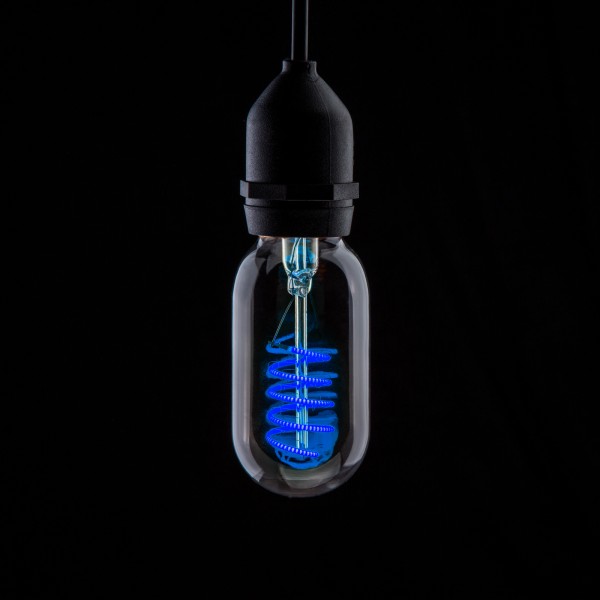 Prolite 4W LED T45 Funky Spiral Filament Lamp ES, Blue