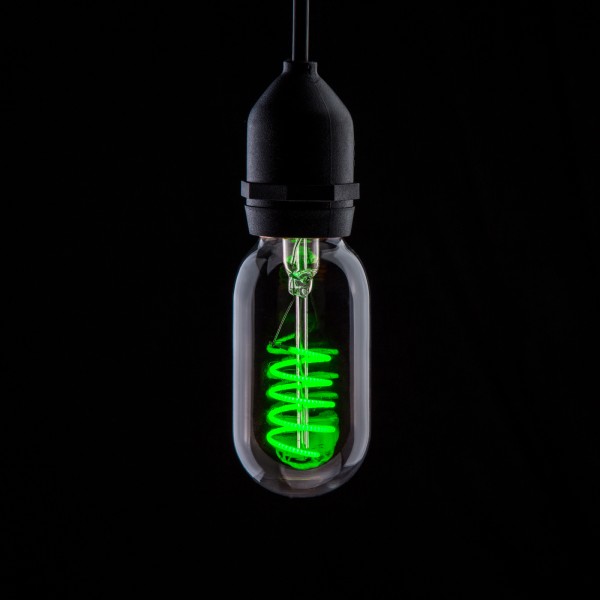 Prolite 4W LED T45 Funky Spiral Filament Lamp ES, Green