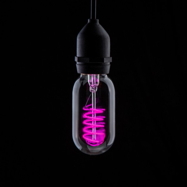 Prolite 4W LED T45 Funky Spiral Filament Lamp ES, Magenta