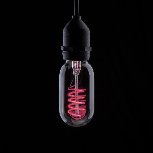 Prolite 4W LED T45 Funky Spiral Filament Lamp ES, Pink