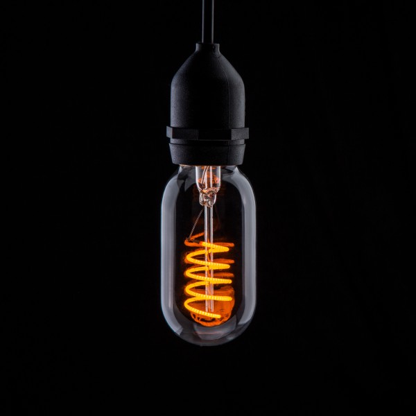 Prolite 4W LED T45 Funky Spiral Filament Lamp ES, Yellow