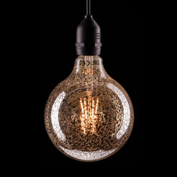 Prolite 6W Dimmable LED G125 Globe Crackle Filament Lamp 2100K ES