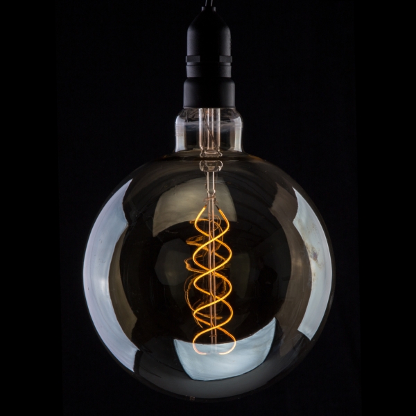 Prolite 4W Dimmable LED G200 Globe Smoked Spiral Filament Lamp 2200K ES