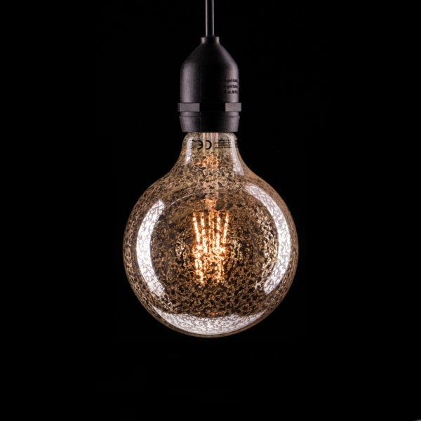 Prolite 4W Dimmable LED G95 Globe Crackle Filament Lamp 2100K ES