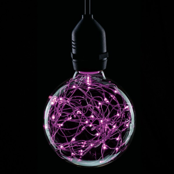 Prolite 1.7W LED G95 ES Poly Star Polycarbonate Lamp, Magenta