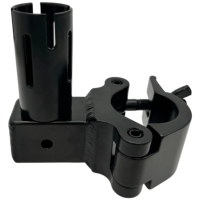 Global Truss 48mm Half Coupler to Curtain Call Pipe and Drape Adaptor - Black