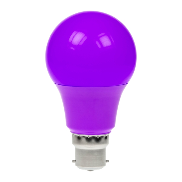 Prolite 6W Dimmable LED Polycarbonate GLS Lamp, BC Purple