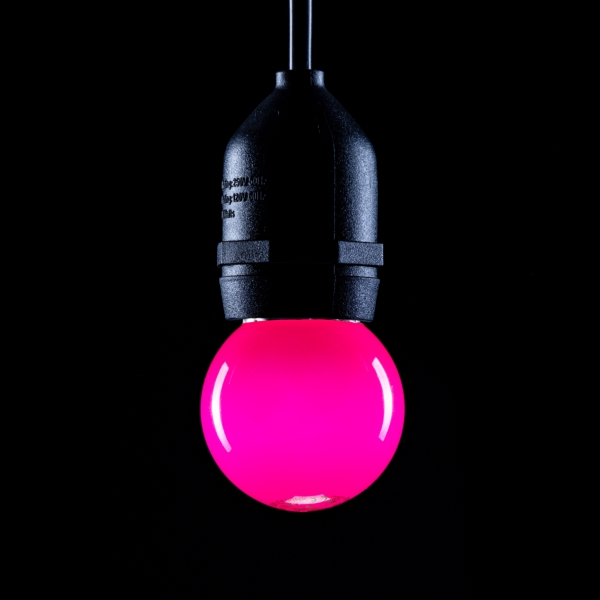 Prolite 1.5W LED Polycarbonate Golf Ball Lamp, BC Pink