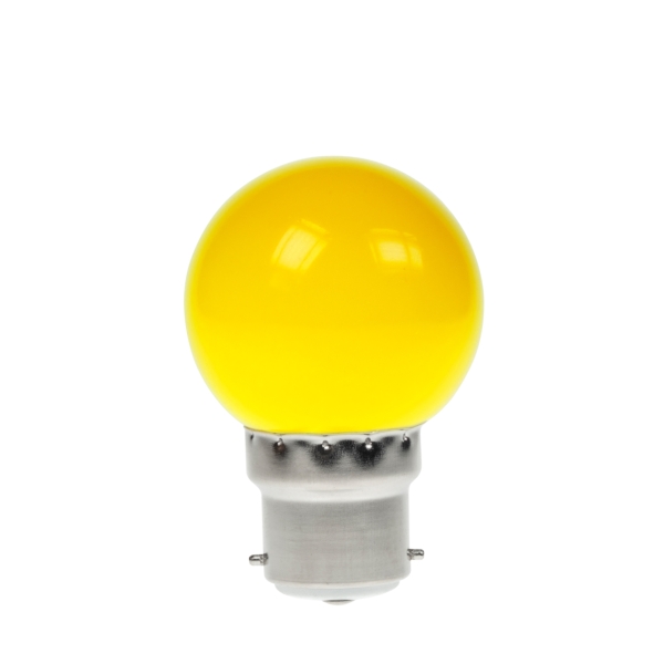 Prolite 1.5W LED Polycarbonate Golf Ball Lamp, BC Yellow