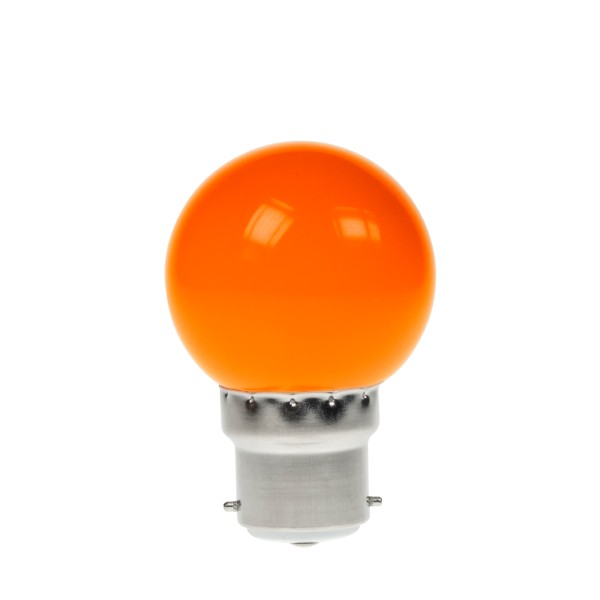 Prolite 1W LED Polycarbonate Golf Ball Lamp, BC Orange