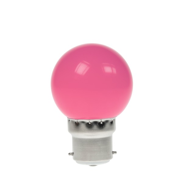 Prolite 1W LED Polycarbonate Golf Ball Lamp, BC Pink