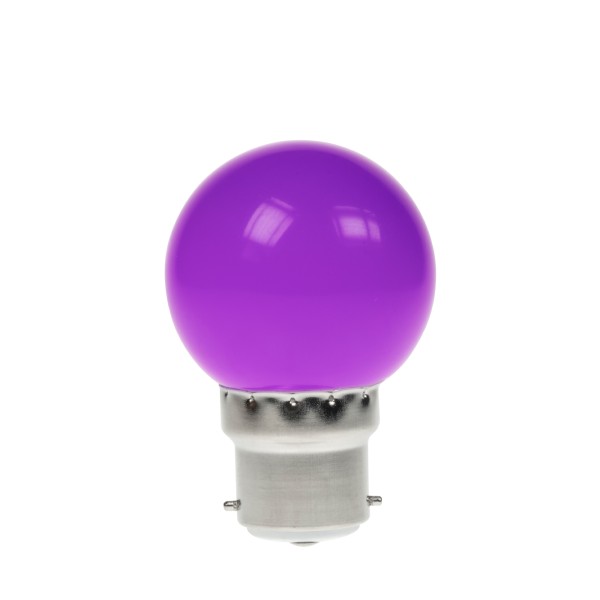 Prolite 1W LED Polycarbonate Golf Ball Lamp, BC Purple