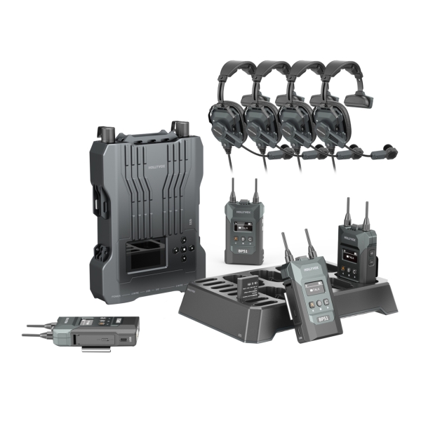 Hollyvox G51 Complete Comms System, 4-Way - Single Ear