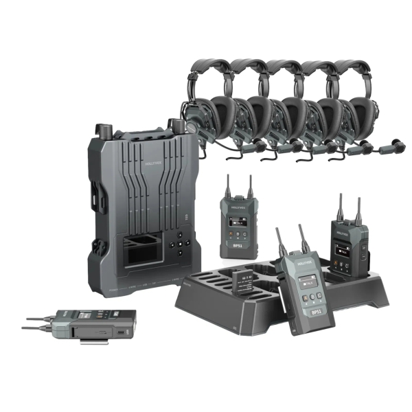 Hollyland G51 Complete Comms System, 5-Way - Double Ear