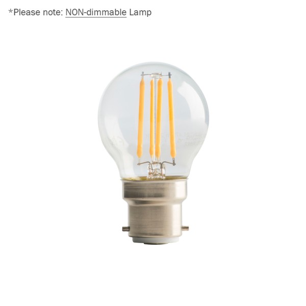 Luceco 4W LED Clear Golf Ball Filament Lamp, B22 2700K