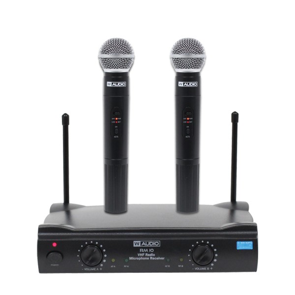 W Audio RM 10 Twin Handheld VHF Radio Microphone System (173.8Mhz/175.0Mhz)