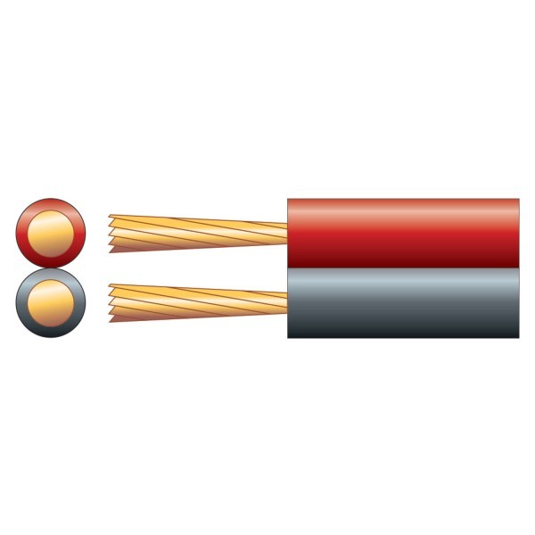 Mercury Figure 8 Power/Speaker Cable, 0.6mm CSA, 2 x 24/0.2mm Strands, 100 metre reel