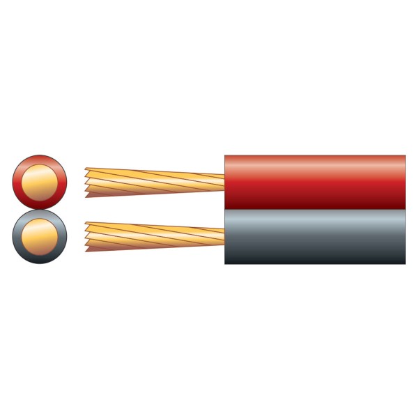 Mercury Figure 8 Power/Speaker Cable, 0.6mm CSA, 2 x 24/0.2mm Strands, 100 metre reel