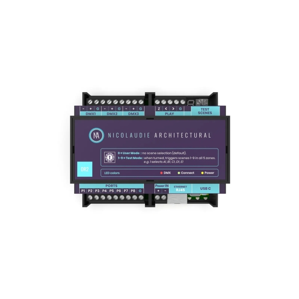 Nicolaudie DINA-DR2-LITE DIN Rail Lighting Controller - 1 Universe