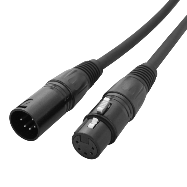5 pin XLR Male to Female DMX 512 - Various Cable Lengths