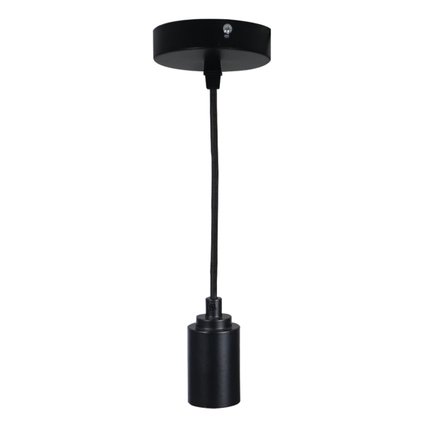 Prolite E27 Pendant Kit - Black Matt with Black Fabric Cord