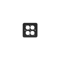 Penn Elcom Single Gang 4x D Type Wall Plate, Black (82511-4RC)