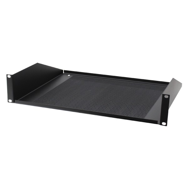 Penn Elcom 2U 19 Inch Vented Rack Mount Shelf, Black (R1194/2UVK)