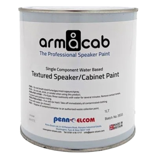 Armacab Textured Speaker/Cabinet Paint, 1 Litre - White