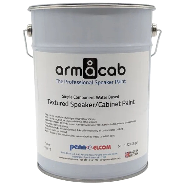 Armacab Textured Speaker/Cabinet Paint, 5 Litre - White