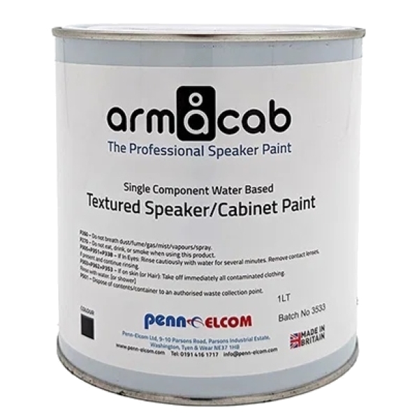 Armacab Textured Speaker/Cabinet Paint, 1 Litre - Black
