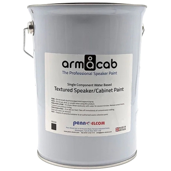 Armacab Textured Speaker/Cabinet Paint, 5 Litre - Black