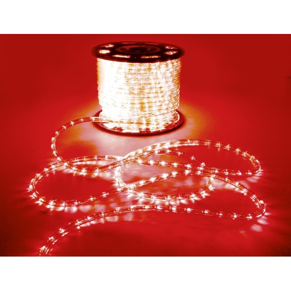 Lyyt Red LED Rope Light, IP44, 50 metre reel