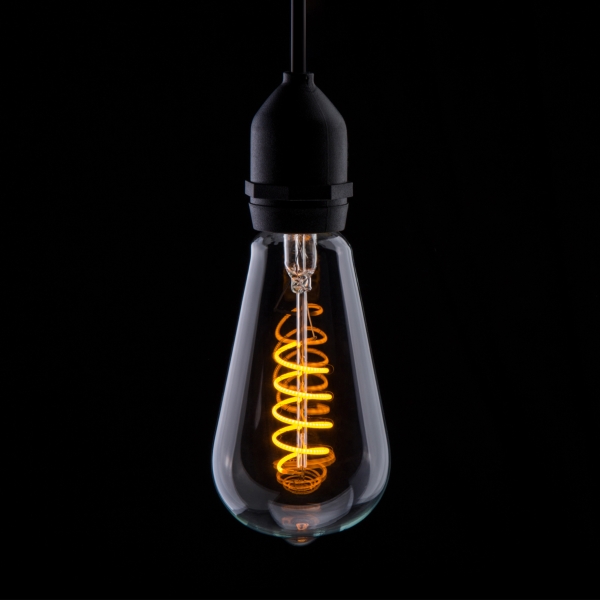 Prolite 4W Dimmable LED ST64 Spiral Funky Filament Lamp BC, Yellow