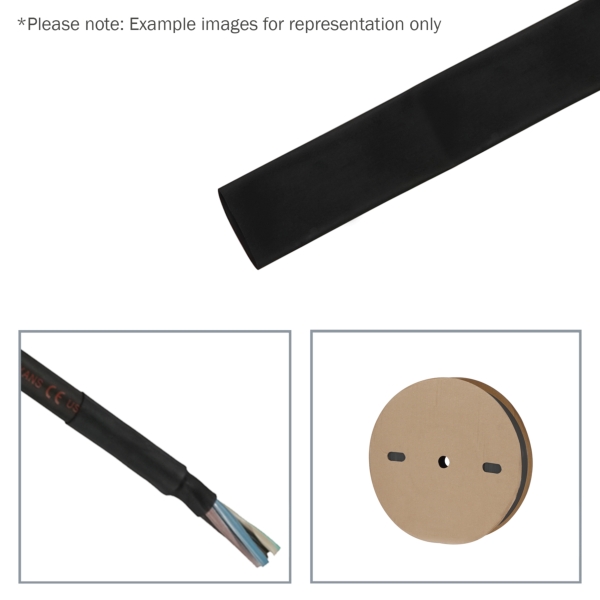elumen8 25.4mm (1-inch) Heatshrink Tubing, 2:1 Black, 50m