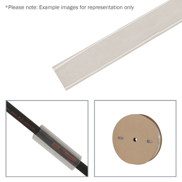 elumen8 25.4mm (1-inch) Heatshrink Tubing, 2:1 Clear, 50m