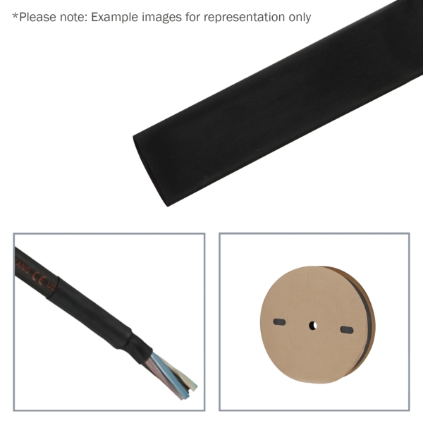 elumen8 38.1mm (1 1/2-inch) Heatshrink Tubing, 2:1 Black, 50m