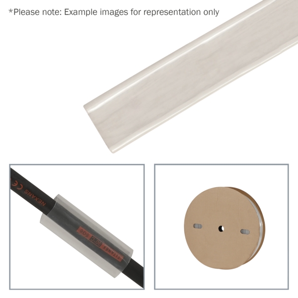 elumen8 38.1mm (1 1/2-inch) Heatshrink Tubing, 2:1 Clear, 50m