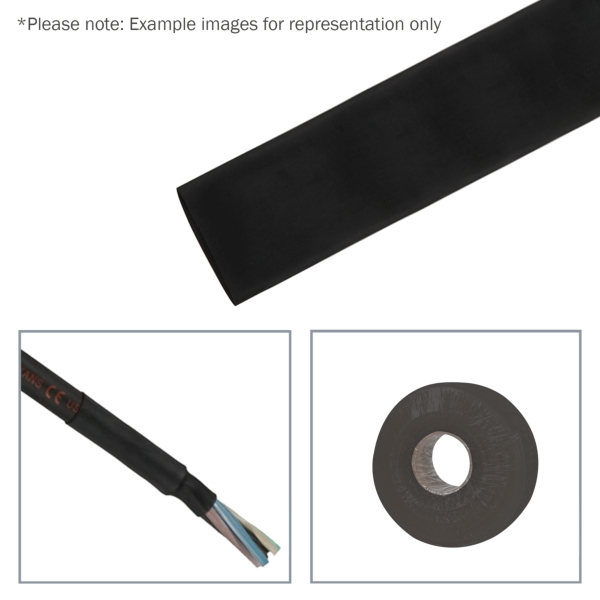 elumen8 50.8mm (2-inch) Heatshrink Tubing, 2:1 Black, 25m
