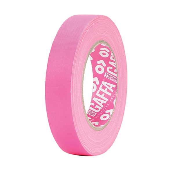 Advance AT215 Fluorescent Cloth Tape with UV Glow Gaffer Tape, 19mm x 25m - Pink