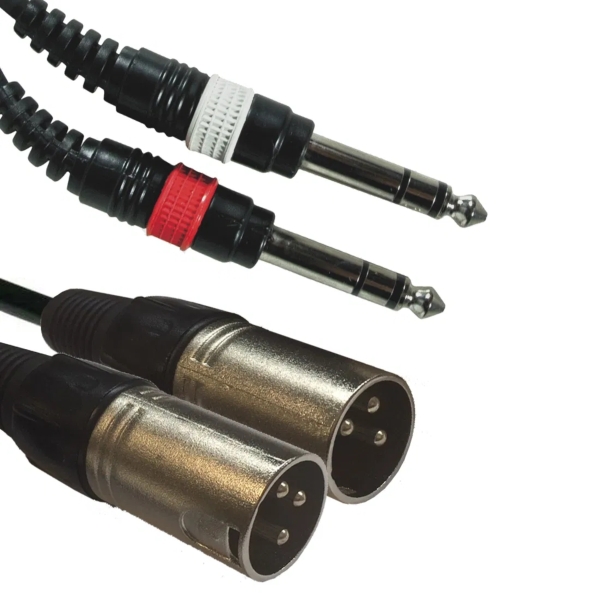 Accu-Cable AC-2J6S-2XM/3 Dual Male XLR to Stereo/Balanced 6.35mm Jack, 3m
