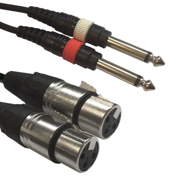 Accu-Cable AC-2XF-2J6M/1,5 Dual Female XLR to Mono/Unbalanced 6.35mm Jack, 1.5m