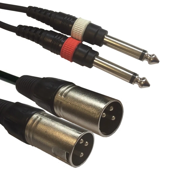 Accu-Cable AC-2XM-2J6M/3 Dual Male XLR to Mono/Unbalanced Jack, 3m