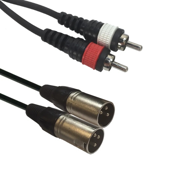 Accu-Cable AC-2XM-2RM/1,5 Dual Male XLR to RCA/Phono Cable, 1.5m