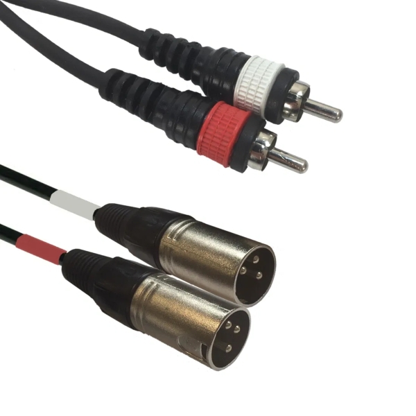 Accu-Cable AC-2XM-2RM/5 Dual Male XLR to RCA/Phono Cable, 5m