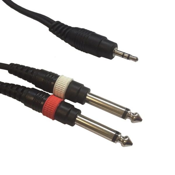 Accu-Cable AC-J3S-2J6M/1,5 Dual 6.35mm Mono Jack to 3.5mm Stereo Jack, 1.5m