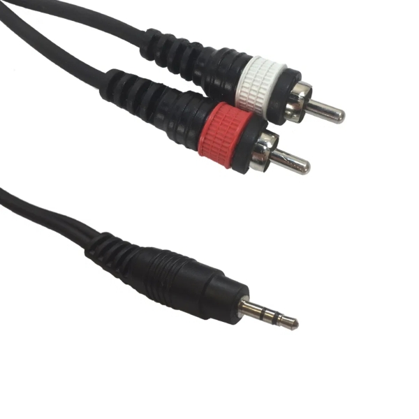 Accu-Cable AC-J3S-2RM/1,5 Dual RCA/Phono to 3.5mm Stereo Jack, 1.5m